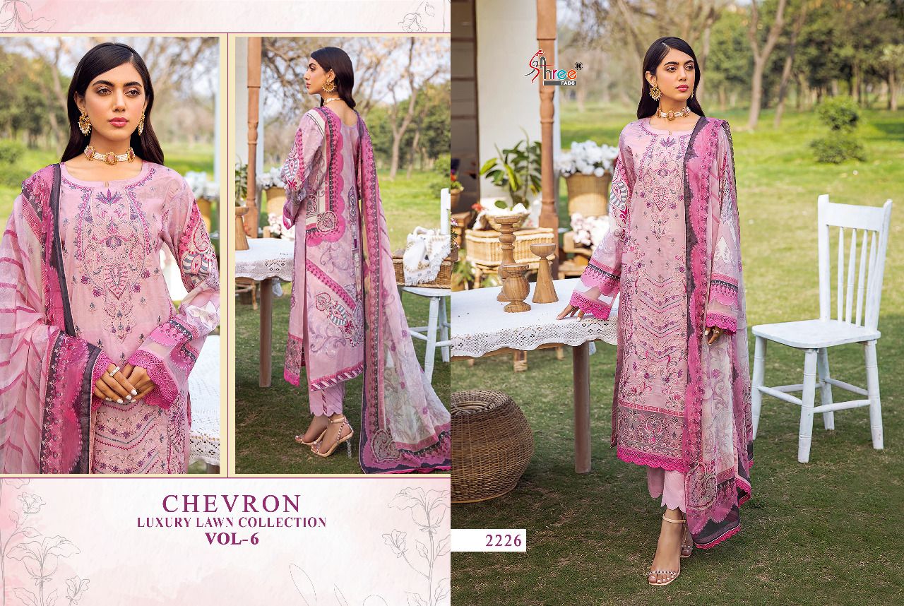 Shree Chevron Luxury Lawn 6 Fancy casual Wear Pakistani Salwar Suits Collection